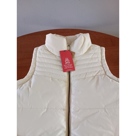 NWT Sherpa Puffer Vest Womens M Kabru Insulated White Full Zip 101 Peetho - Picture 7 of 10